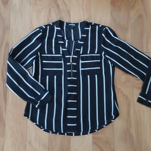 Express Portofino roll tab woven blouse
